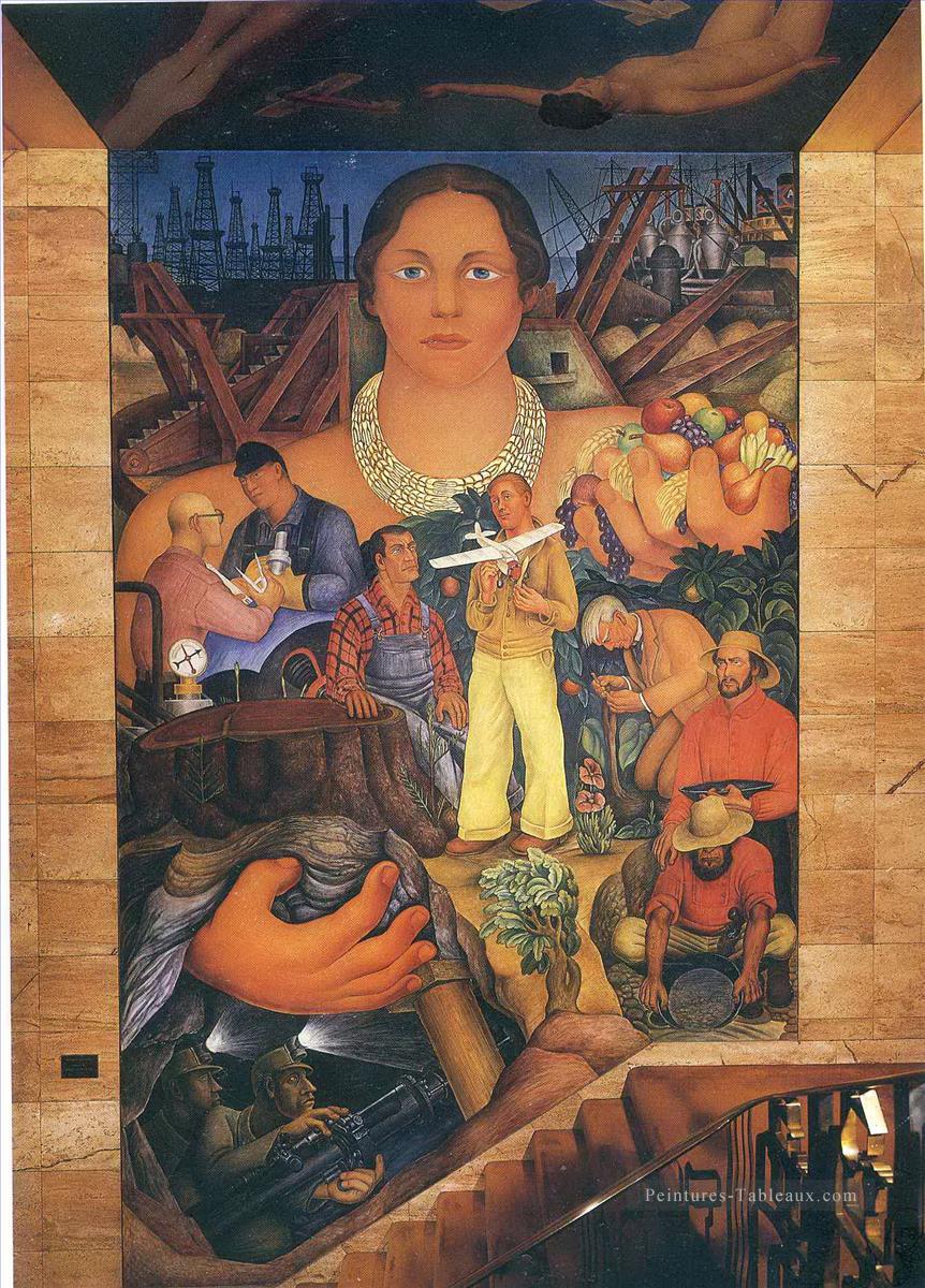 allégorie de la californie 1931 Diego Rivera Peintures à l'huile